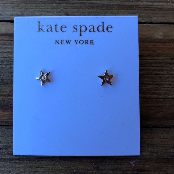 kate spade NWT Gold Plated Star Crystal Studs!